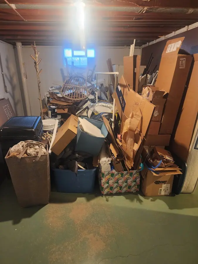 Roll-off dumpster container at job site for 4 Yard Dumpster Rental in Baldwin City